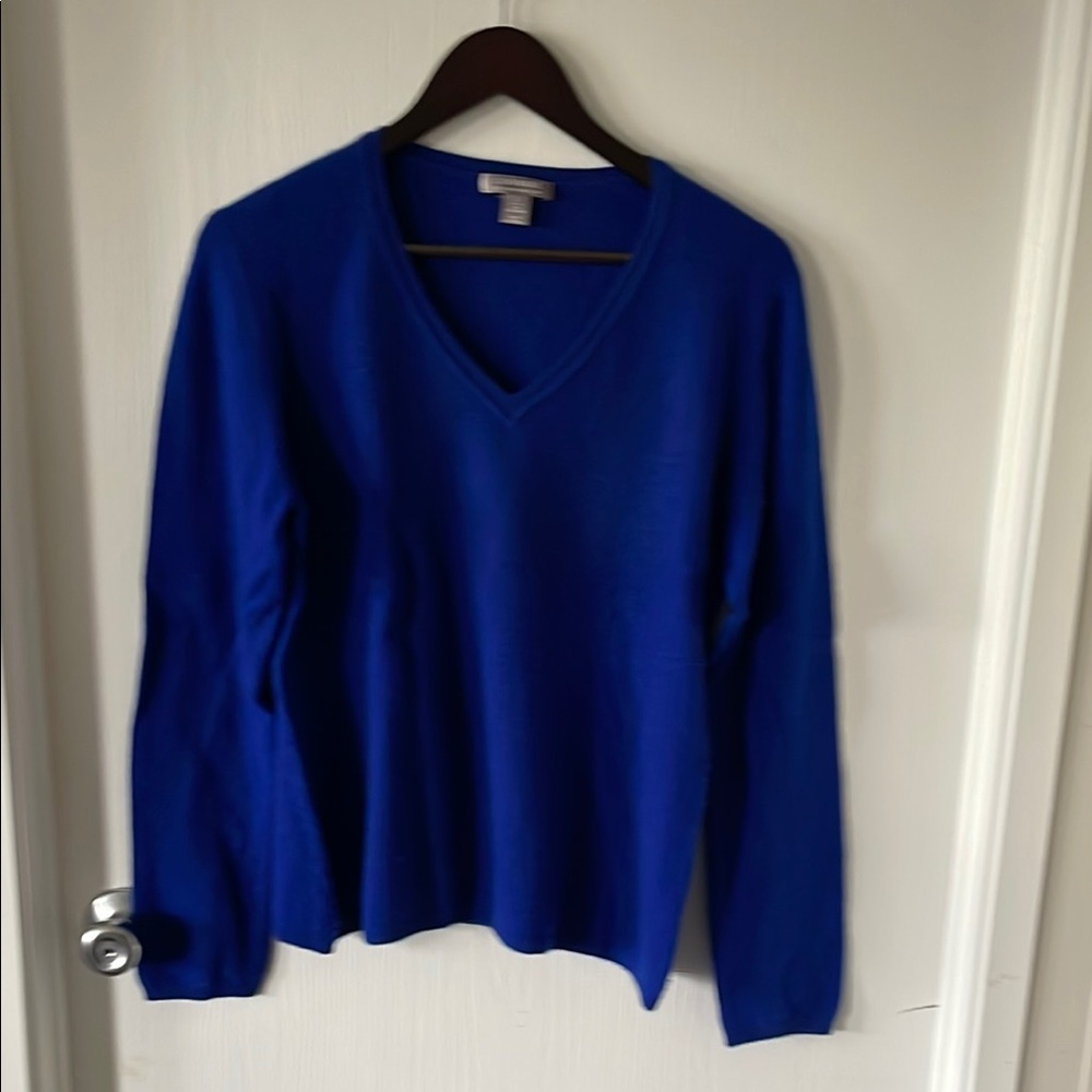 Cashmere by Charter Club ladies V-Neck Blue Sweater *